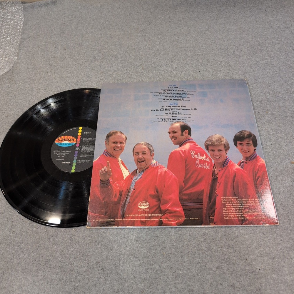 The Cathedrals Better Than Ever Vinyl LP Canaan Records CAS-9867 Southern Gospel - Picture 2 of 2